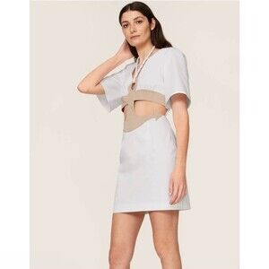 Rosie Assoulin Anchor Aweigh White Mini Short Sleeve Dress Size 8